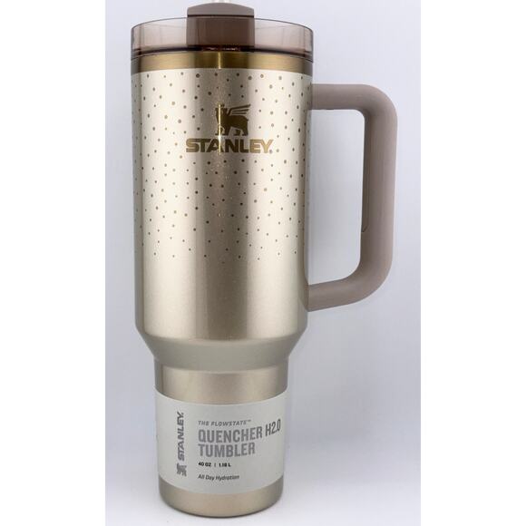 STANLEY HOLIDAY Quencher H2.0 FlowState Tumbler 40 oz, GOLD PROSECCO SHIMMER - Picture 2 of 6